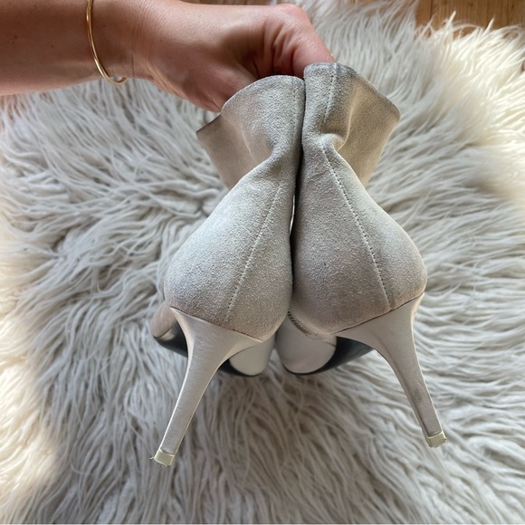 RAG & BONE Leather Suede White Heeled Pointed Toe Beha Ankle Boots Size 38 - Picture 8 of 12